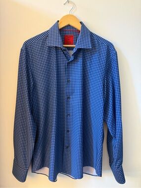 Men's Proper Sport Blue Checked Dress Shirt